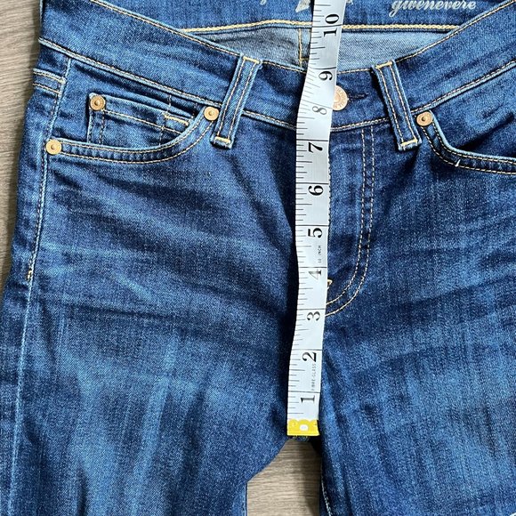 7 for All Mankind Dark Blue "Ankle Gwenevere" Mid-Rise Skinny Jeans - Picture 5 of 10